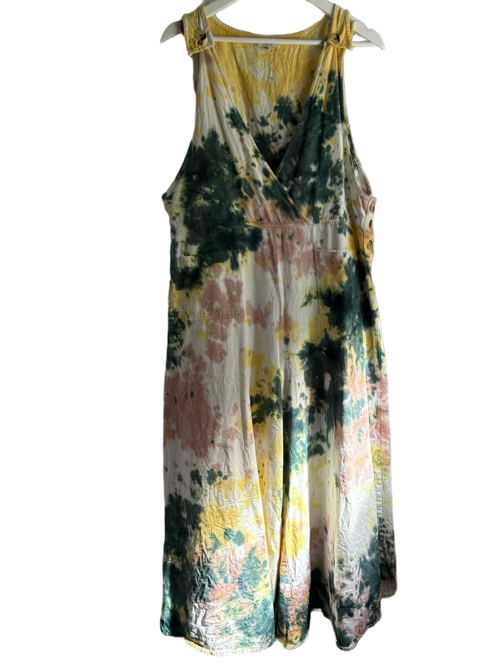 Earthbound Trading Co XXL Tie Dye Wide Leg Jumpsuit Boho Flawed